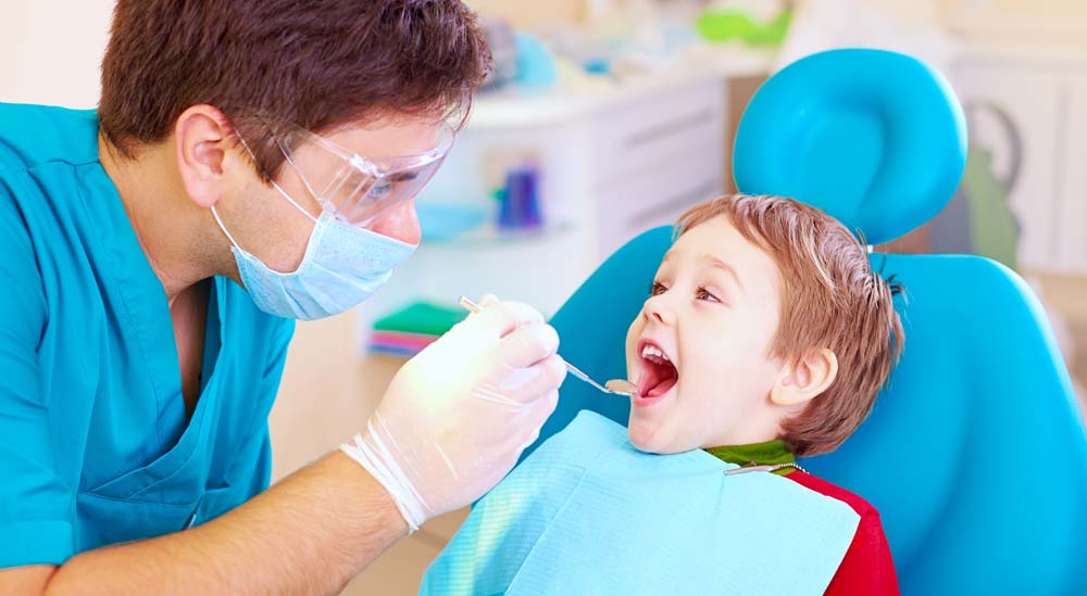Little boy dental check
